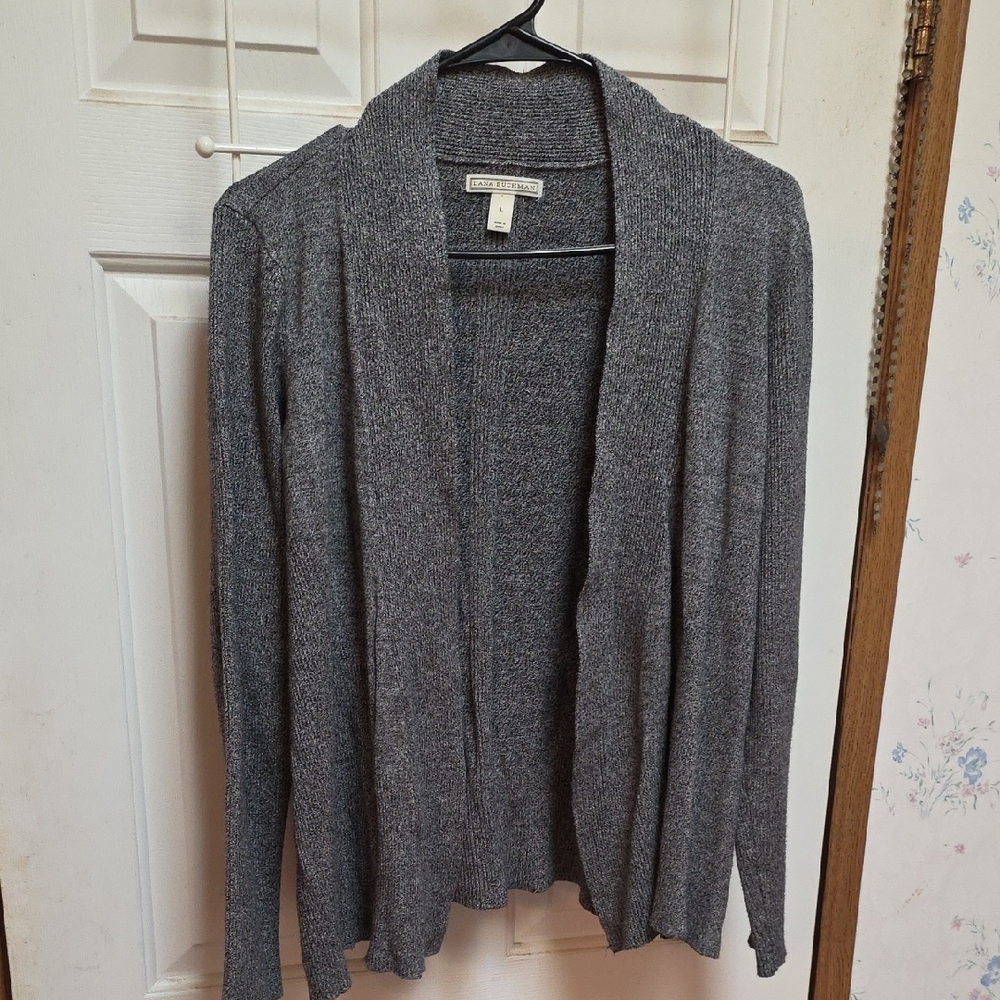 Dana Buchman Women's Gray Open-Front Cardigan